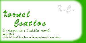 kornel csatlos business card
