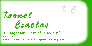 kornel csatlos business card